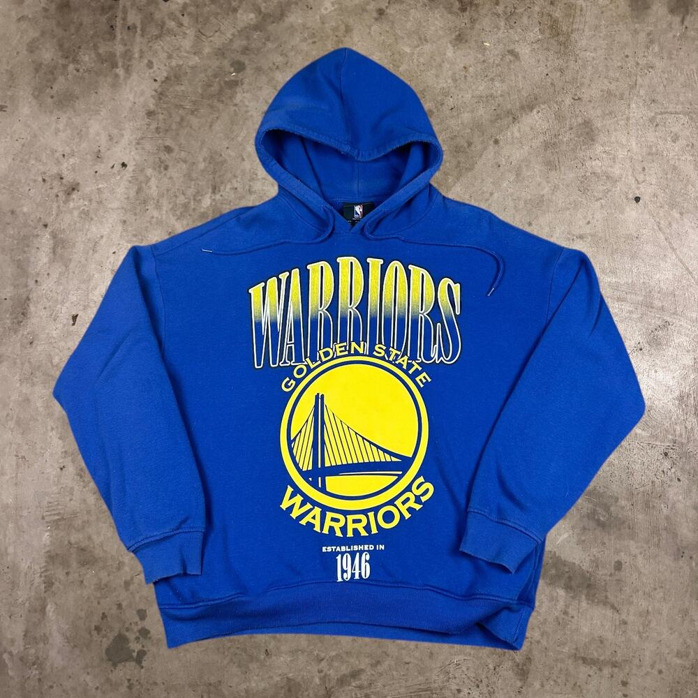 Golden State Warriors Hoodie NBA Basketball Sweatshirt Pullover Blue Mens Size M